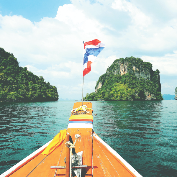 Thailand Boat and Flag