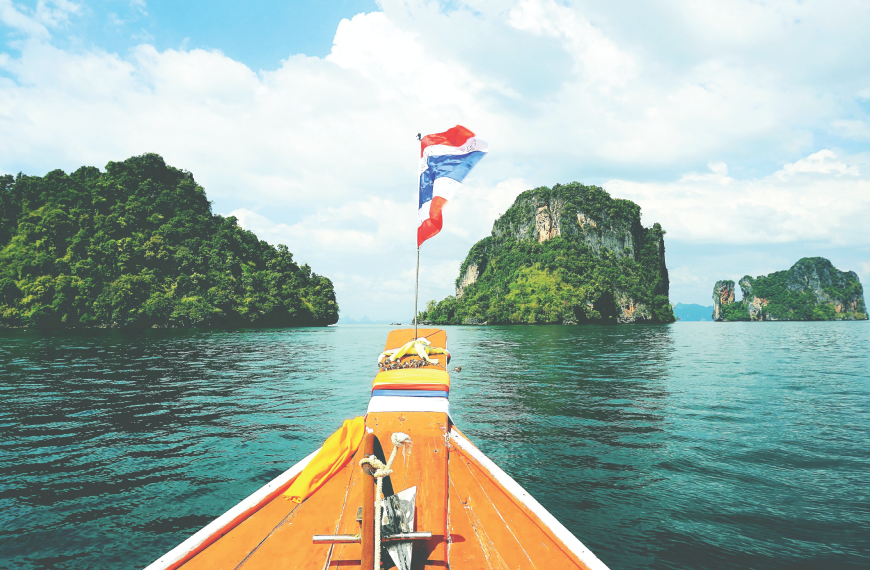 Thailand Boat and Flag